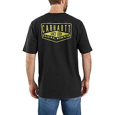 Carhartt Men's Black Loose Fit Heavyweight Short-Sleeve Pocket Workwear Graphic T-Shirt