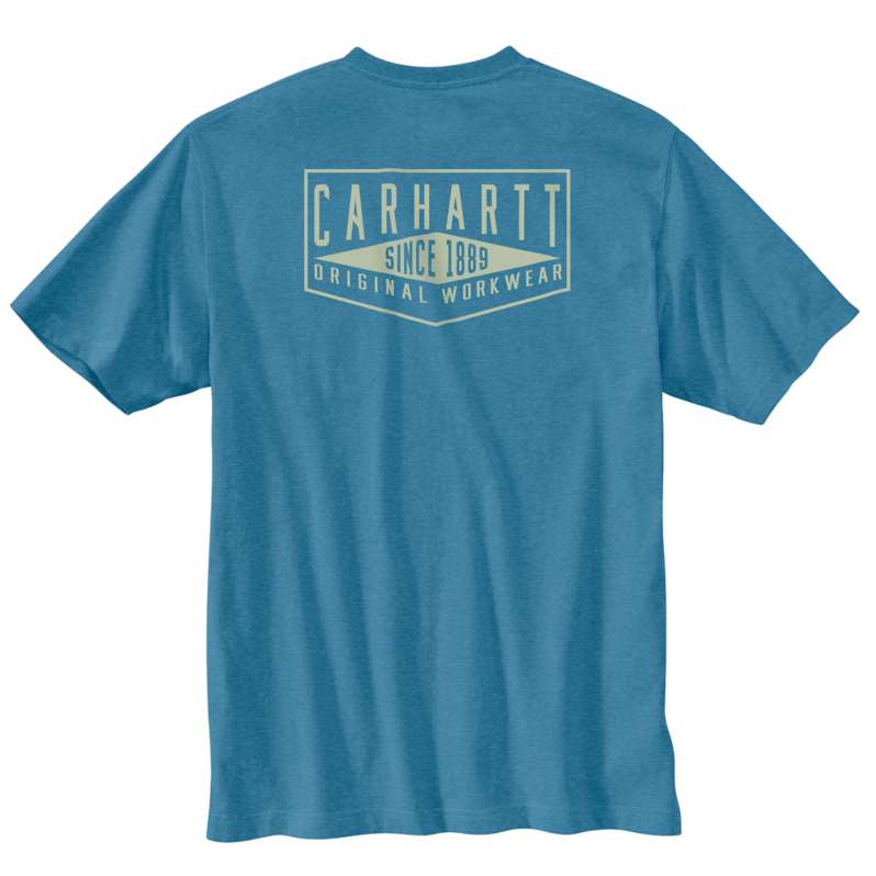 Carhartt  Blue Lagoon Heather Loose Fit Heavyweight Short-Sleeve Pocket Workwear Graphic T-Shirt