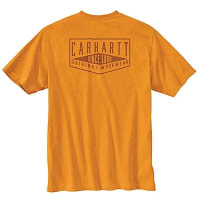 Carhartt Men's Marigold Heather Loose Fit Heavyweight Short-Sleeve Pocket Workwear Graphic T-Shirt