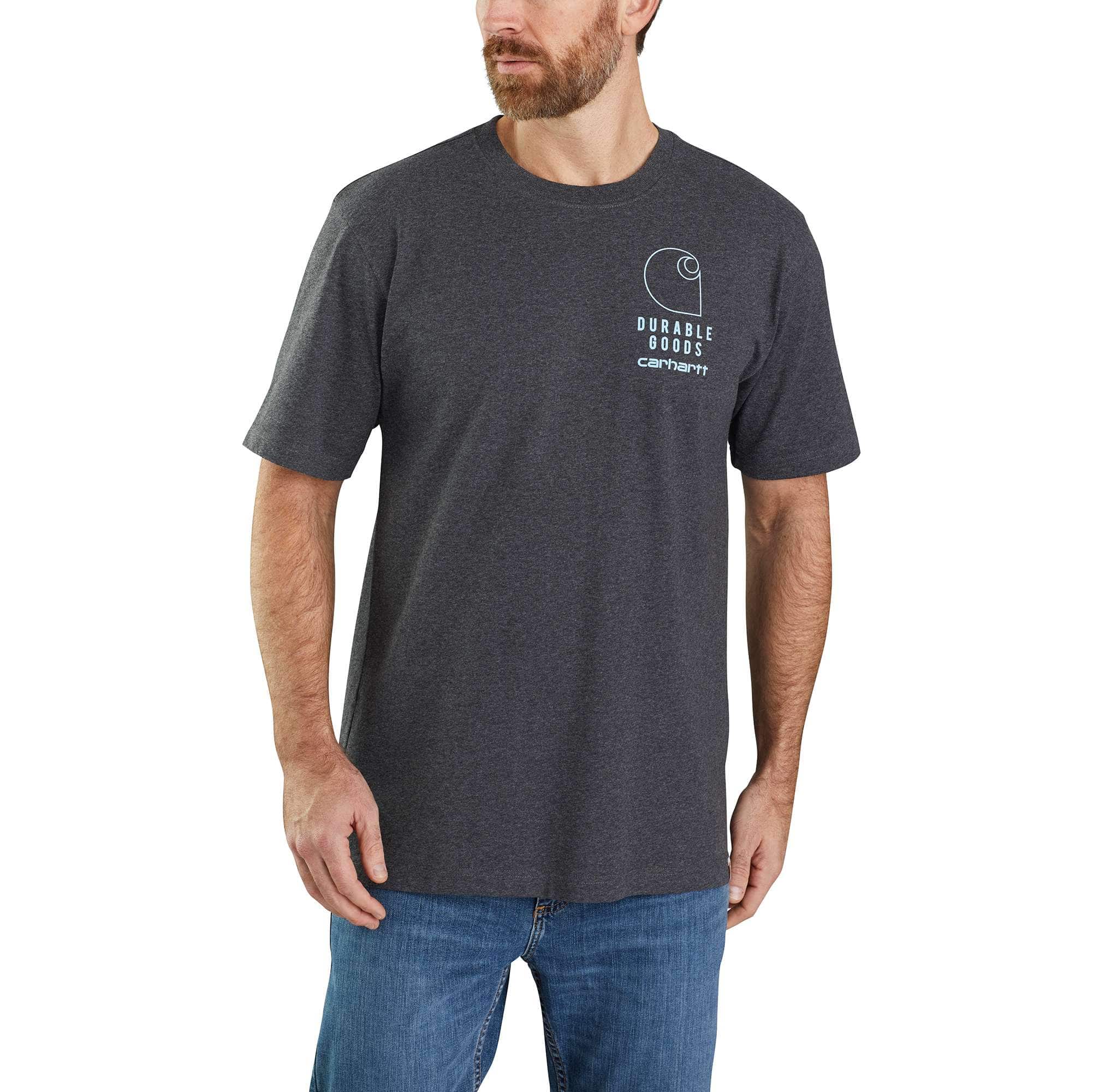 Carhartt Men's Carbon Heather Loose Fit Heavyweight Short-Sleeve Durable Goods Graphic T-Shirt