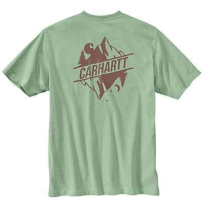Carhartt Men's Soft Green Relaxed Fit Heavyweight Short-Sleeve Pocket Outdoor T-Shirt