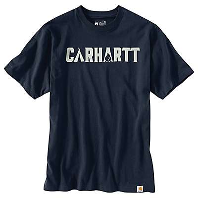 Carhartt Men's Navy Relaxed Fit Heavyweight Short-Sleeve Camp Graphic T-Shirt