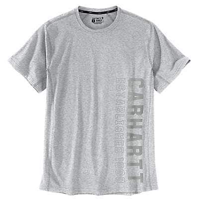 Carhartt Men's Heather Gray Carhartt Force® Relaxed Fit Midweight Short-Sleeve Logo Graphic T-Shirt