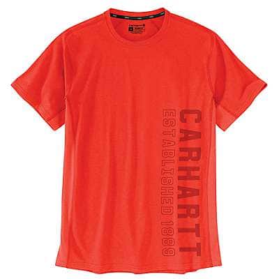 Carhartt Men's Currant Heather Carhartt Force® Relaxed Fit Midweight Short-Sleeve Logo Graphic T-Shirt