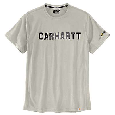 Carhartt Men's Malt Carhartt Force® Relaxed Fit Midweight Short-Sleeve Block Logo Graphic T-Shirt