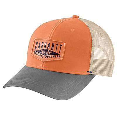 Carhartt Men's Dusty Orange Canvas Workwear Patch Cap