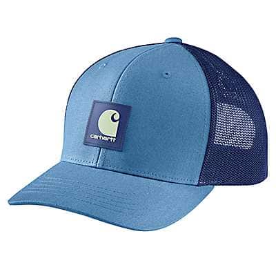 Carhartt Men's Blue Lagoon Rugged Flex® Twill Mesh-Back Logo Patch Cap