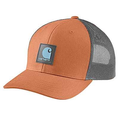 Carhartt Men's Dusty Orange Rugged Flex® Twill Mesh-Back Logo Patch Cap