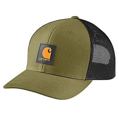 Carhartt Men's True Olive Rugged Flex® Twill Mesh-Back Logo Patch Cap