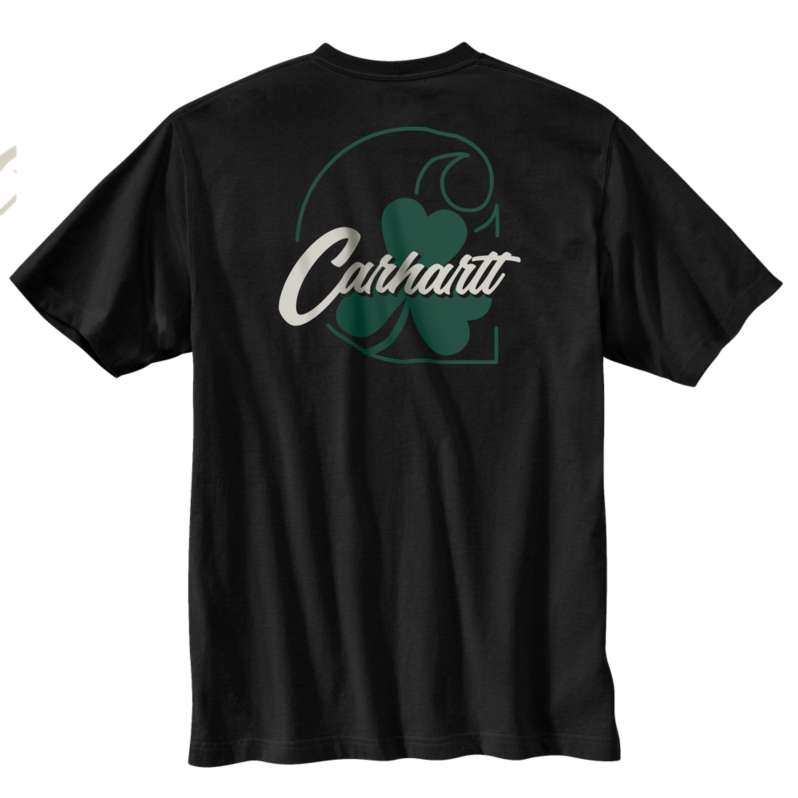 Carhartt  Black Relaxed Fit Heavyweight Short-Sleeve Shamrock Graphic T-Shirt