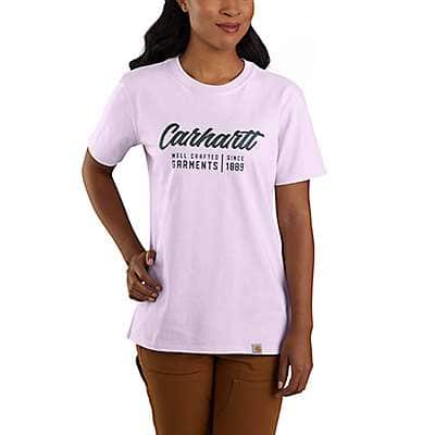 Carhartt Women's Amethyst Fog Women's Loose Fit Heavyweight Short-Sleeve Crafted Graphic T-Shirt