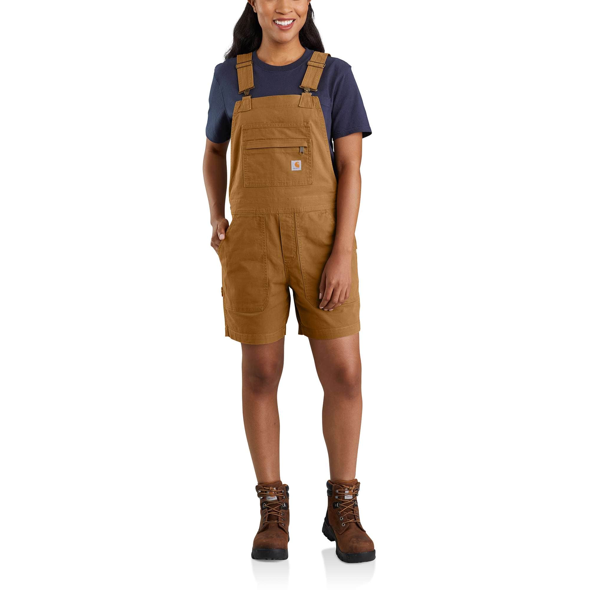 Carhartt Women's Carhartt Brown Women's Rugged Flex® Relaxed Fit Canvas Shortall
