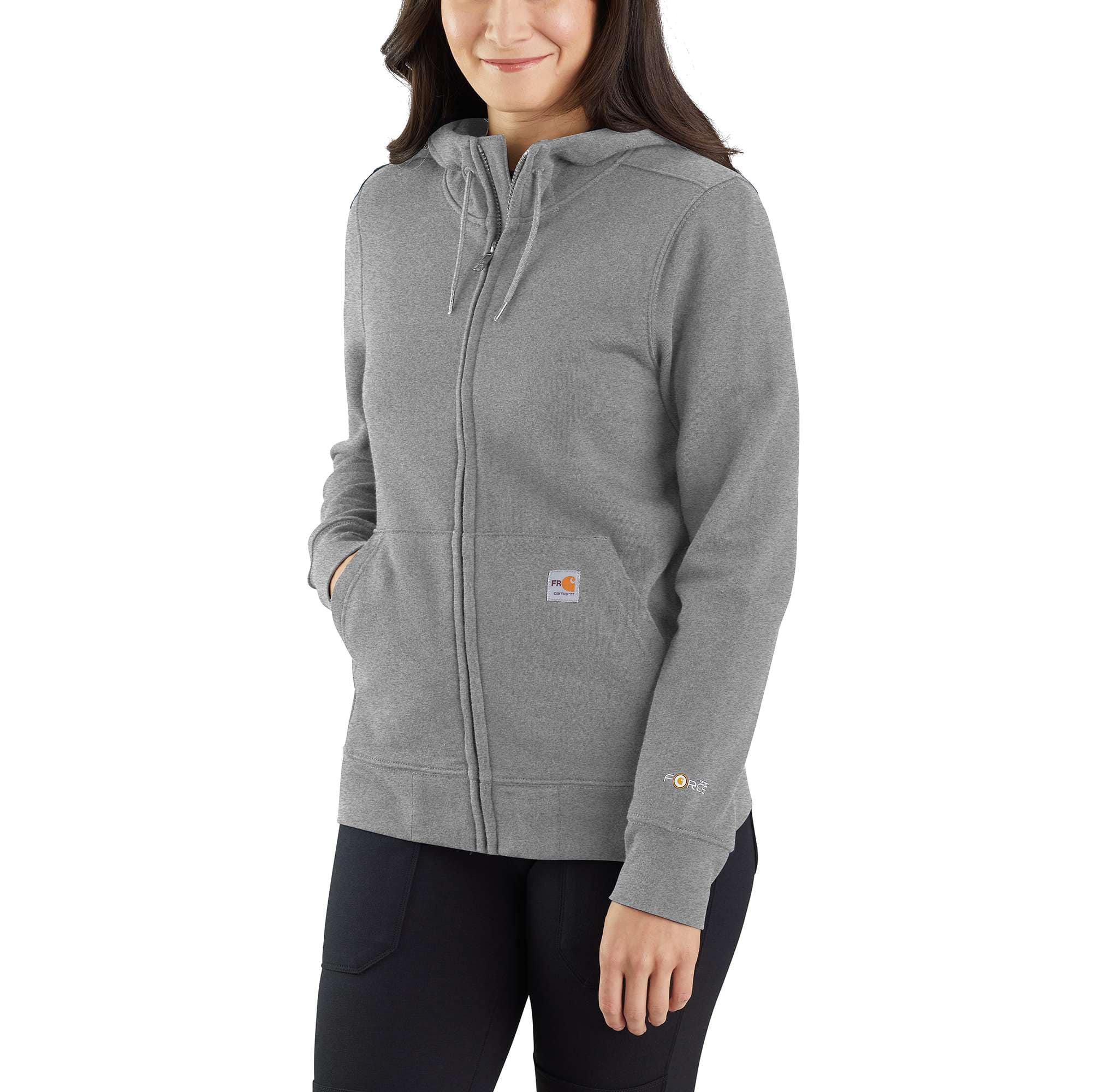 Additional thumbnail 1 of Women's Flame-Resistant Carhartt Force® Relaxed Fit Midweight Hooded Zip-Front Sweatshirt