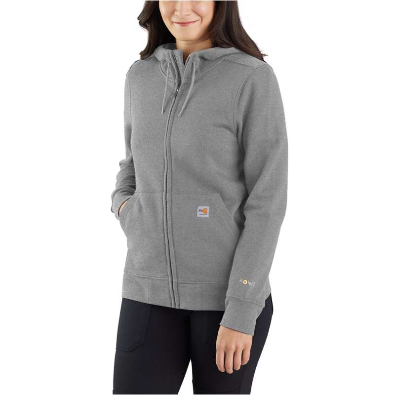 Carhartt  Granite Heather Women's Flame-Resistant Carhartt Force® Relaxed Fit Midweight Hooded Zip-Front Sweatshirt