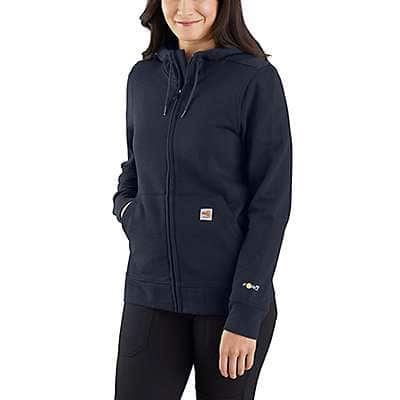 Carhartt Women's Navy Women's Flame-Resistant Carhartt Force® Relaxed Fit Midweight Hooded Zip-Front Sweatshirt