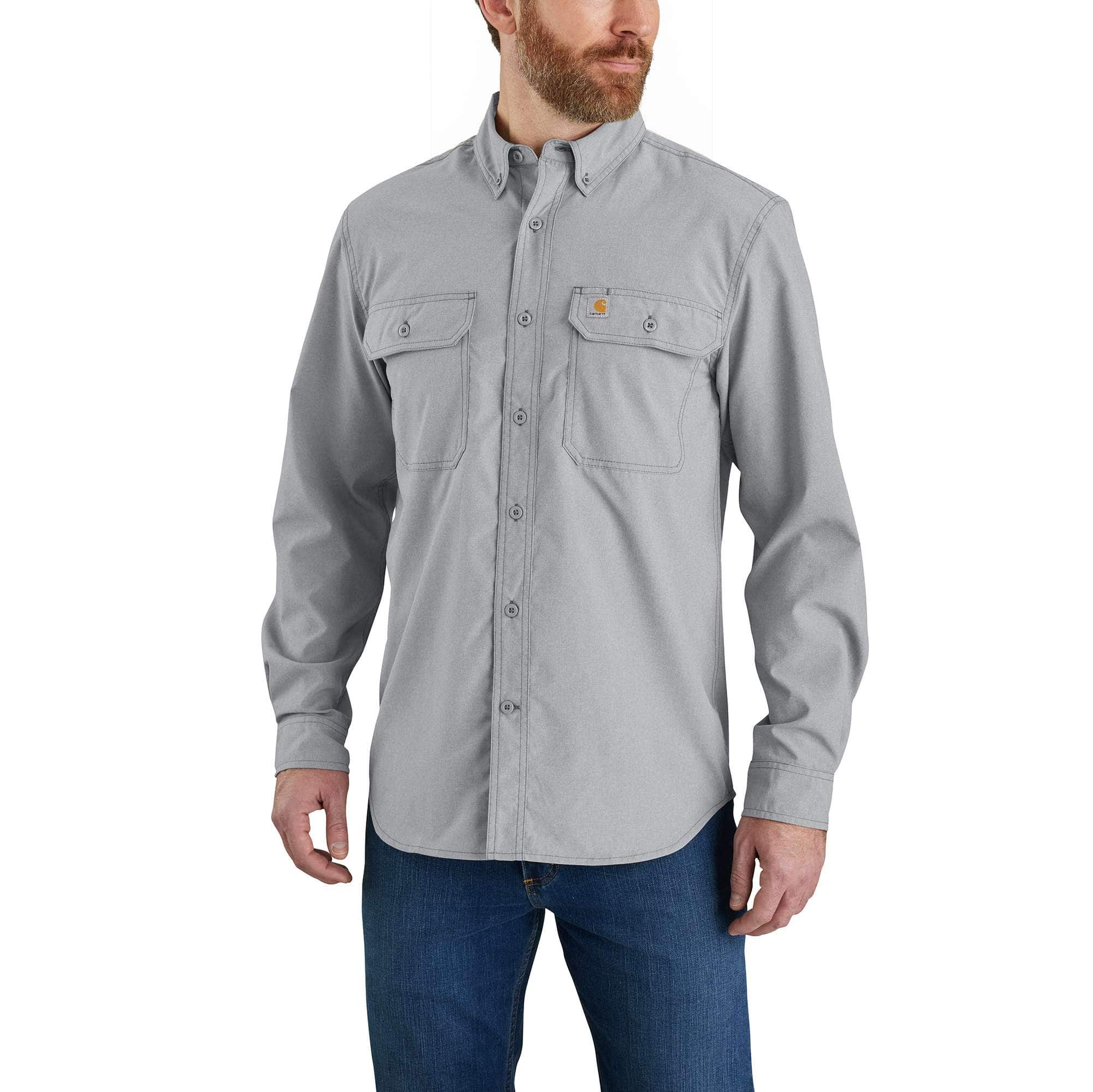 CARHARTT FORCE RELAXED FIT LIGHTWEIGHT LONG-SLEEVE BUTTON DOWN SHIRT - ID  Apparel