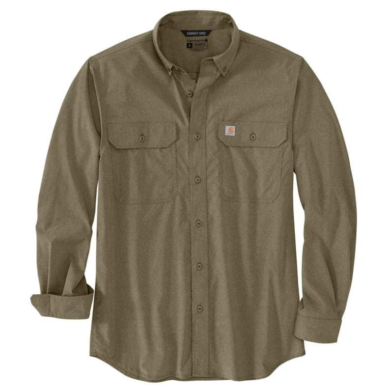 Carhartt  Burnt Olive Carhartt Force® Relaxed Fit Lightweight Long- Sleeve Shirt