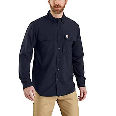 Carhartt Men's Navy Carhartt Force® Relaxed Fit Lightweight Long- Sleeve Shirt