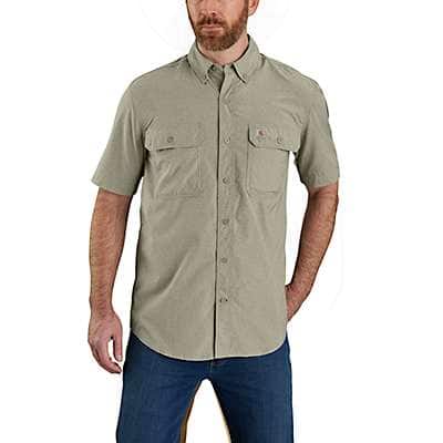 Carhartt Men's Dark Khaki Carhartt Force® Relaxed Fit Lightweight Short-Sleeve Shirt