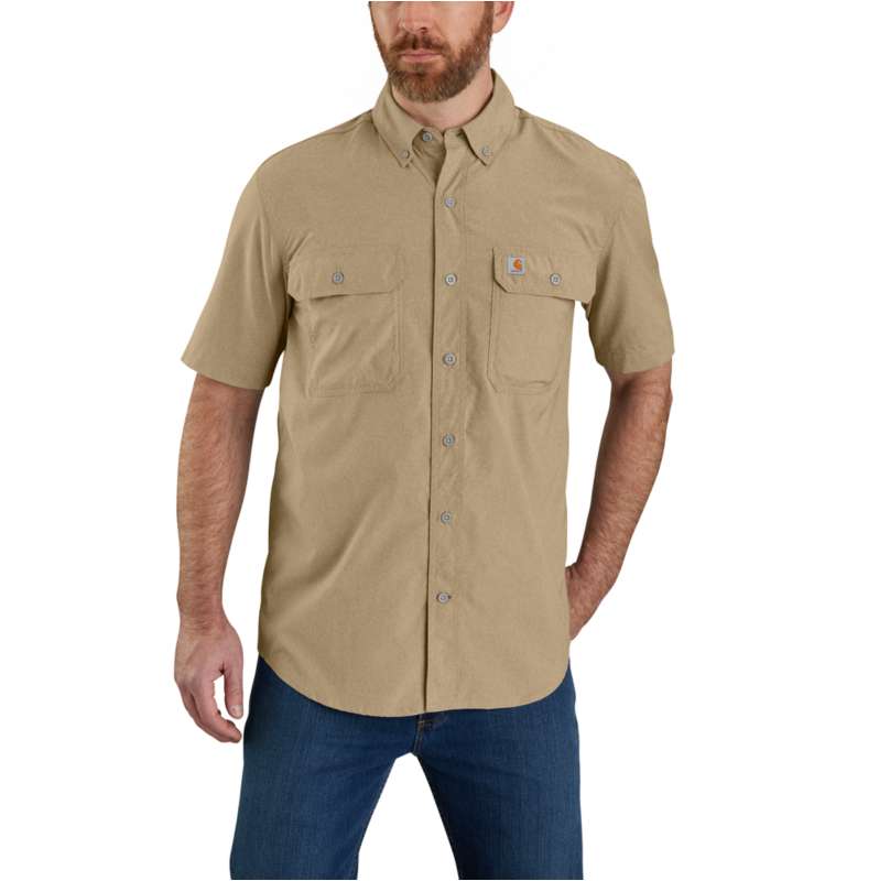 Carhartt  Dark Khaki Carhartt Force® Relaxed Fit Lightweight Short-Sleeve Shirt