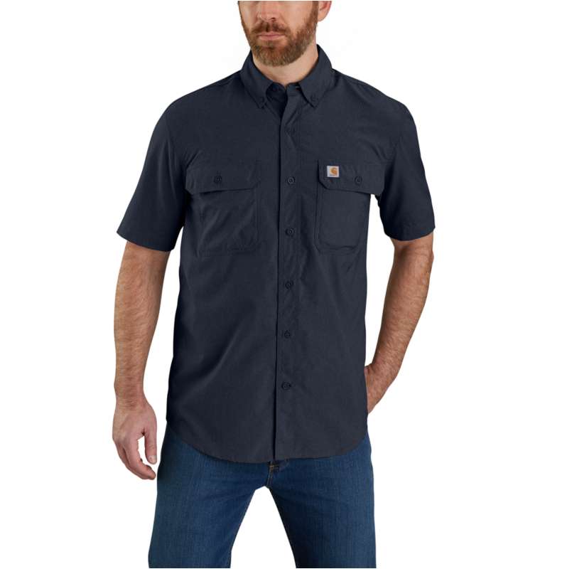 Carhartt  Navy Carhartt Force® Relaxed Fit Lightweight Short-Sleeve Shirt