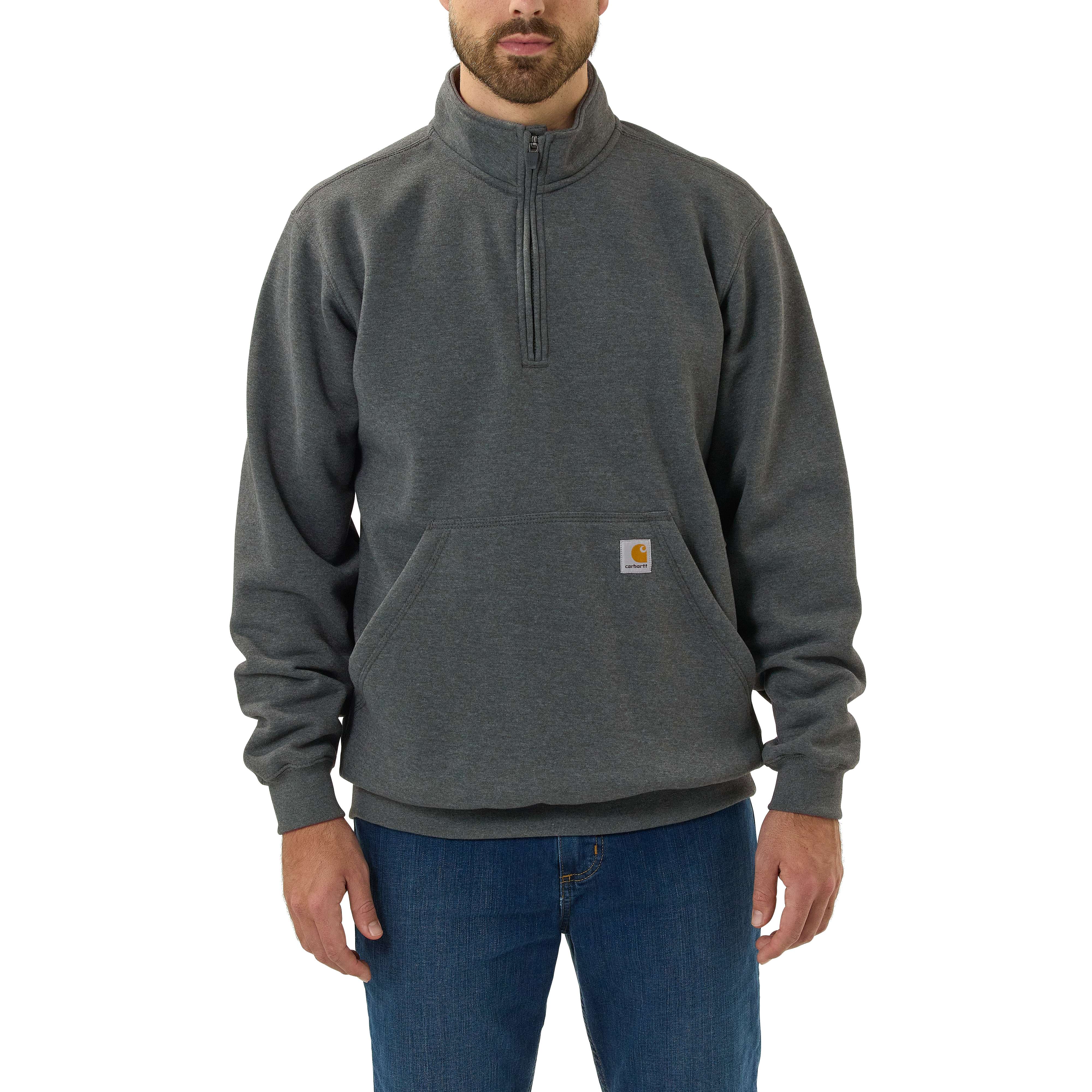 Relaxed Fit Midweight Quarter-Zip Mock-Neck Sweatshirt