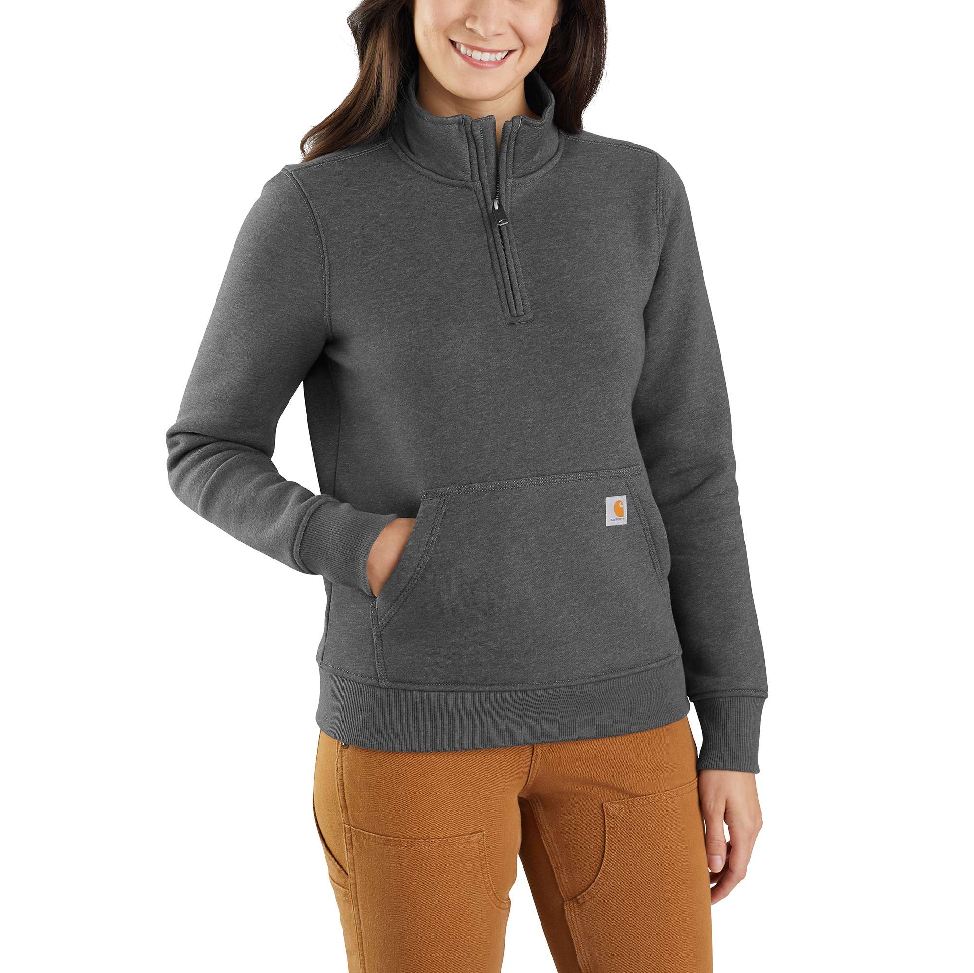 Carhartt 105294 Midweight 1/4-Zip Mock Neck Sweatshirt - New Navy