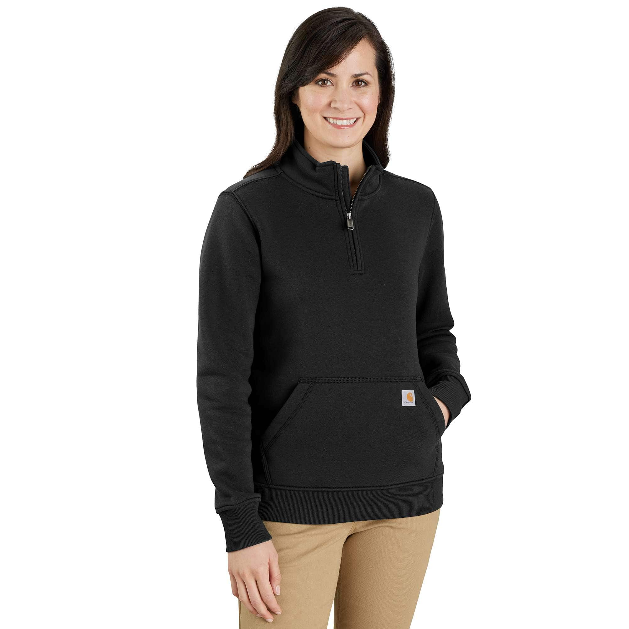 Women's Relaxed Fit Midweight Quarter-Zip Mock-Neck Sweatshirt