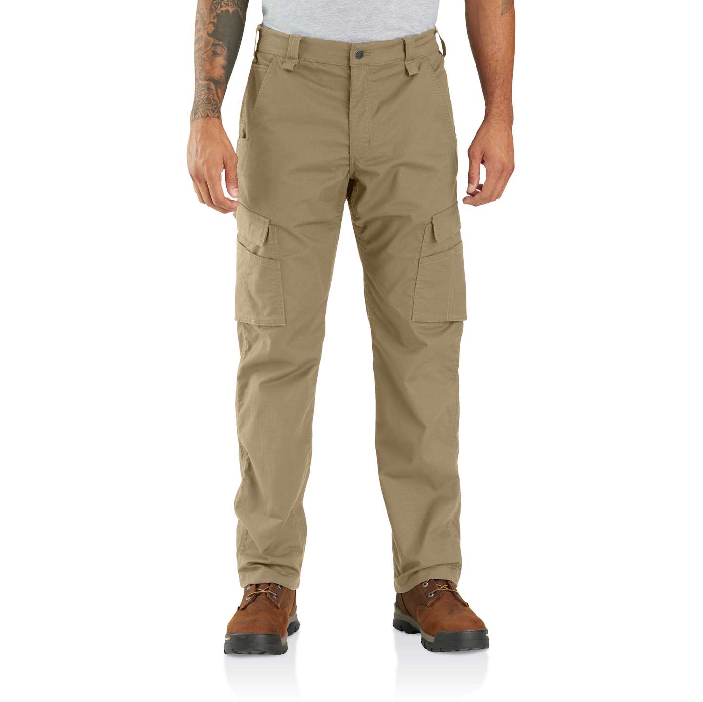 Мужские брюки Carhartt Relaxed Straight Force Ripstop Cargo, цвет: Тёмный хаки — фото 1