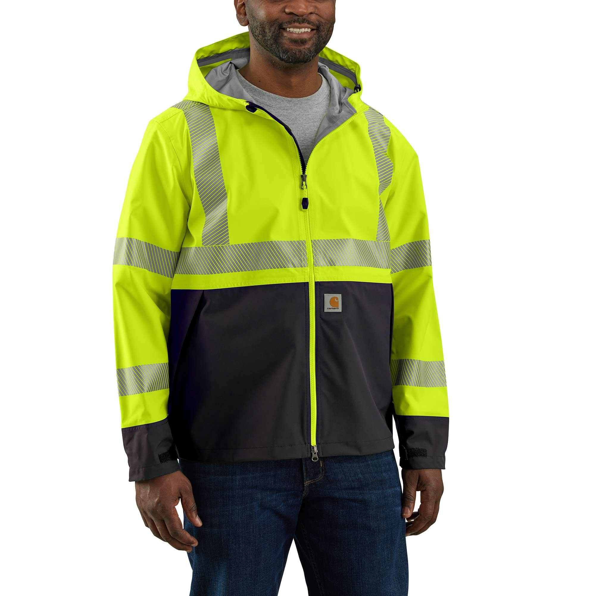 Hi vis shop jacket with logo