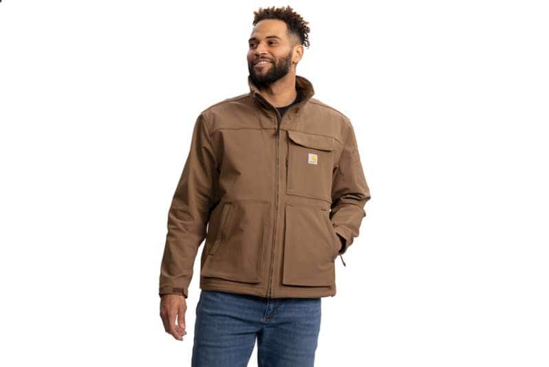 Carhartt  Coffee Super Dux™ Relaxed Fit Lightweight Mock-Neck Jacket - 1 Warm Rating
