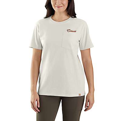 Carhartt Women's Malt Women's Loose Fit Heavyweight Short Sleeve Pocket Script Graphic T-Shirt