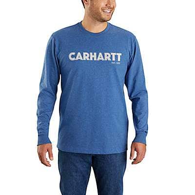 Carhartt Men's Lakeshore Heather Loose Fit Heavyweight Long-Sleeve Logo Graphic T-Shirt