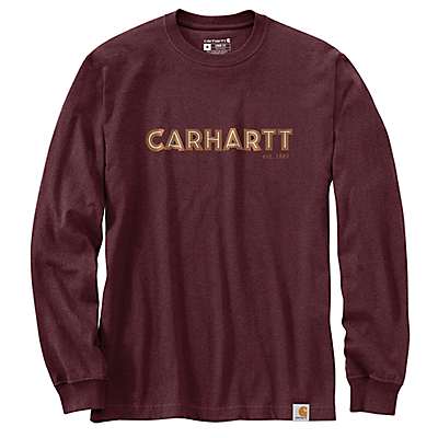 Carhartt Men's Port Loose Fit Heavyweight Long-Sleeve Logo Graphic T-Shirt