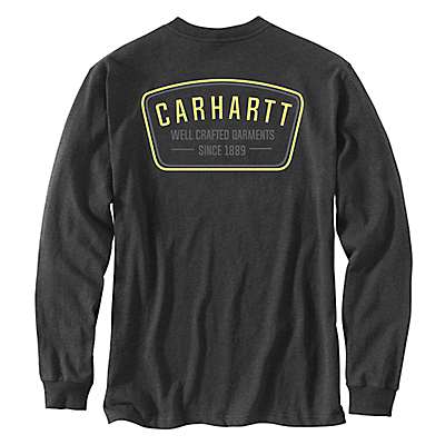 Carhartt Men's Carbon Heather Relaxed Fit Heavyweight Long-Sleeve Pocket Crafted Graphic T-Shirt