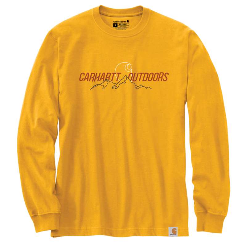 Carhartt  Solar Yellow Relaxed Fit Heavyweight Long-Sleeve Outdoors Graphic T-Shirt