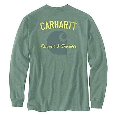 Carhartt Men's Jade Heather Relaxed Fit Heavyweight Long-Sleeve Pocket Durable Graphic T-Shirt