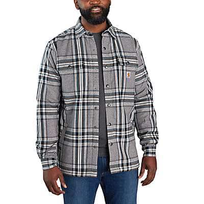 Carhartt Men's Asphalt Relaxed Fit Flannel Sherpa-Lined Shirt Jac