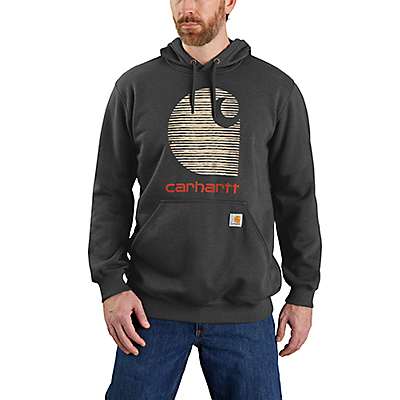 Carhartt Men's Carbon Heather Rain Defender® Loose Fit Midweight Logo Graphic Sweatshirt