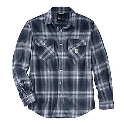 Carhartt Men's Bluestone Rugged Flex® Relaxed Fit Midweight Flannel Long-Sleeve Snap-Front Plaid Shirt