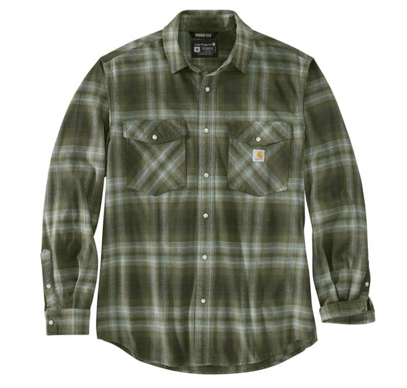 Carhartt  Basil Rugged Flex® Relaxed Fit Midweight Flannel Long-Sleeve Snap-Front Plaid Shirt
