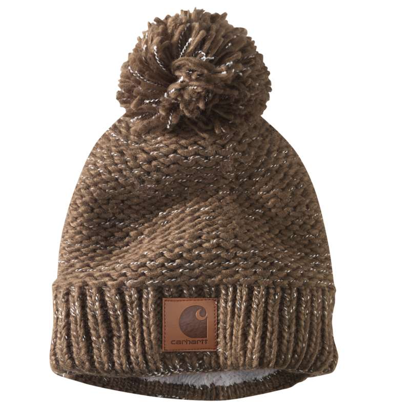 Women's Rib Knit SherpaLined PomPom Beanie 50 Off Clearance Carhartt
