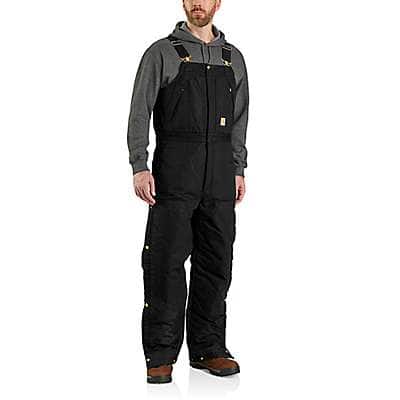 Carhartt Men's Black Men's Insulated Bib Overall - Loose Fit - Firm Duck - 4 Extreme Warmth Rating
