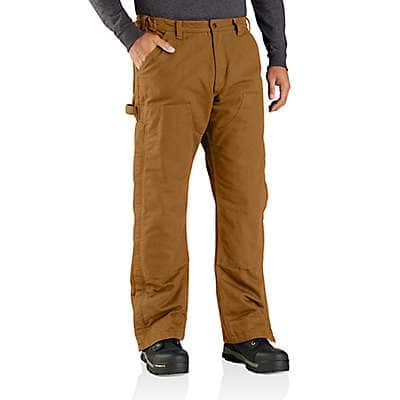 Carhartt Men's Carhartt Brown Loose Fit Washed Duck Insulated Pant