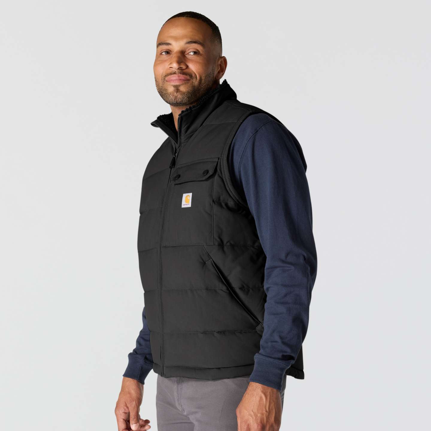 Мужской жилет Carhartt Livingston Vest, цвет: Чёрный — фото 2