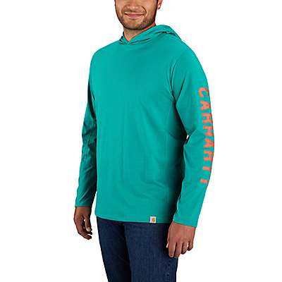 Carhartt Men's Dragonfly Carhartt Force® Relaxed Fit Midweight Long-Sleeve Logo Graphic Hooded T-Shirt