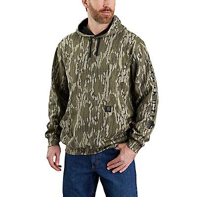 Carhartt Men's Mossy Oak Bottomland Camo Loose Fit Midweight Camo Sleeve Graphic Hoodie