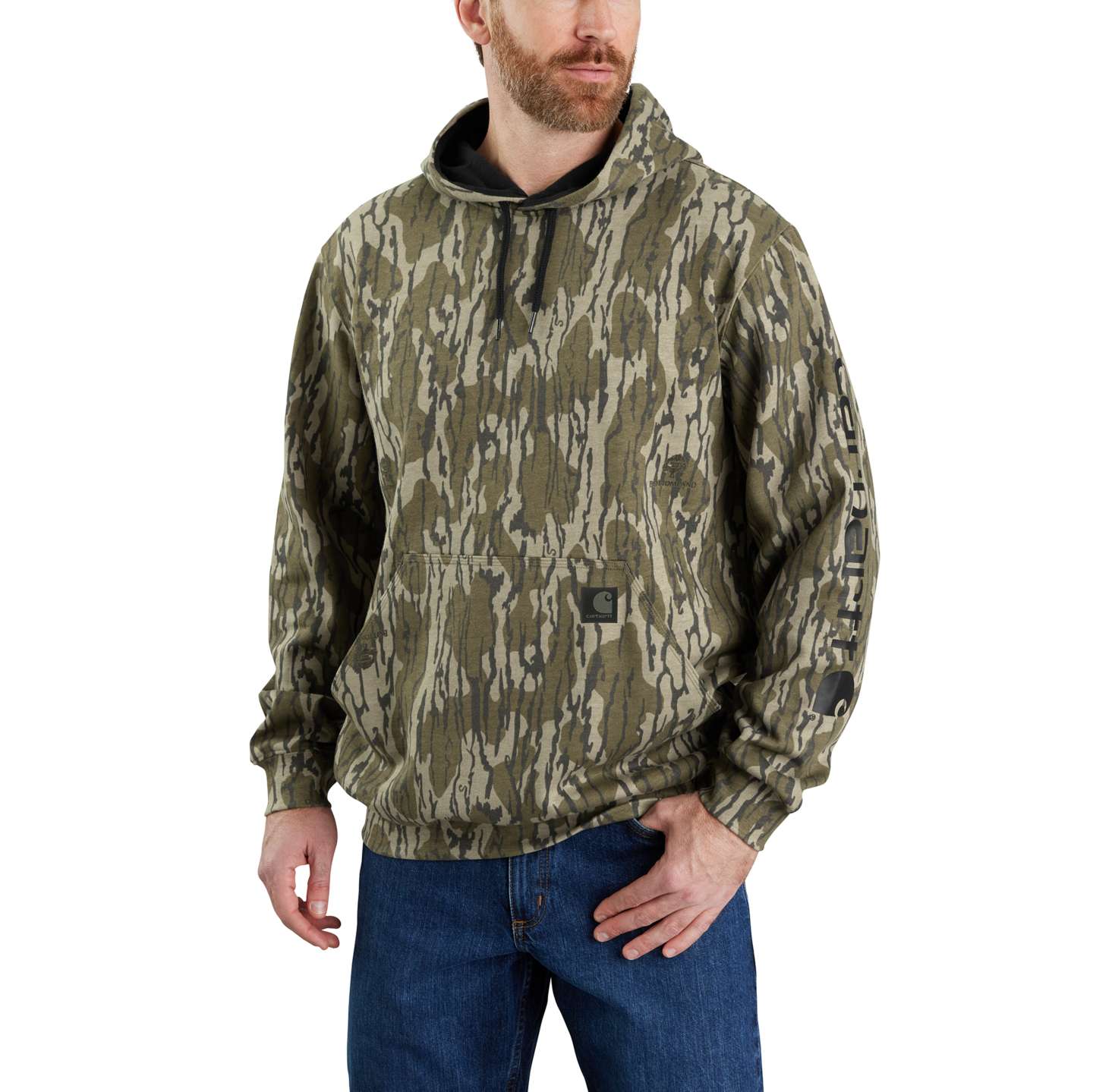 Мужская толстовка Carhartt Marquette Mossy Oak Camo, цвет: Камуфляжный — фото 1