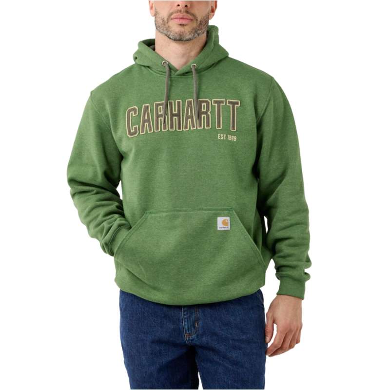 Loose Fit Midweight Felt Logo Graphic Sweatshirt Hoodies