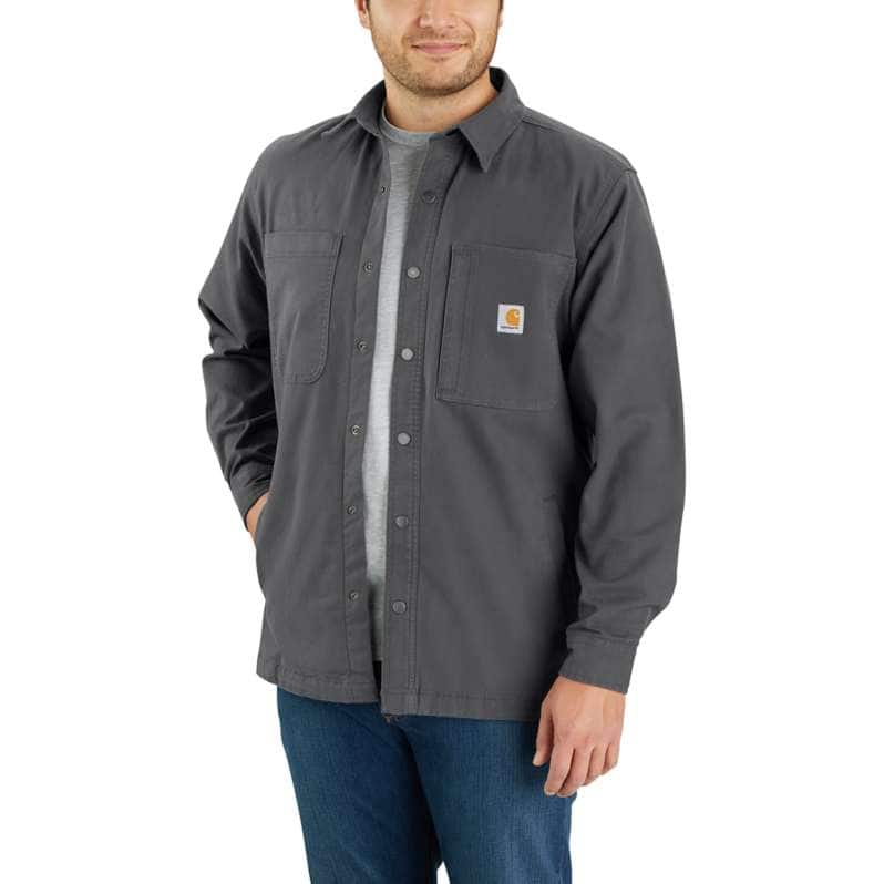 Carhartt  Shadow Rugged Flex® Relaxed Fit Canvas Fleece-Lined Snap-Front Shirt Jac